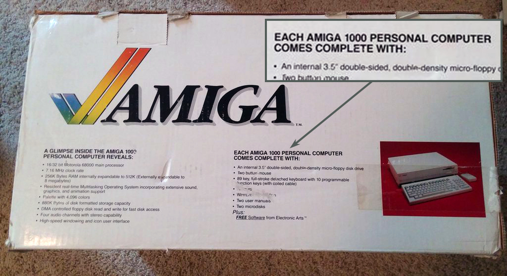 Amiga 1000 box side