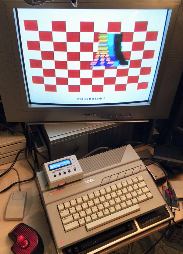 Atari 130XE running a demo - photo